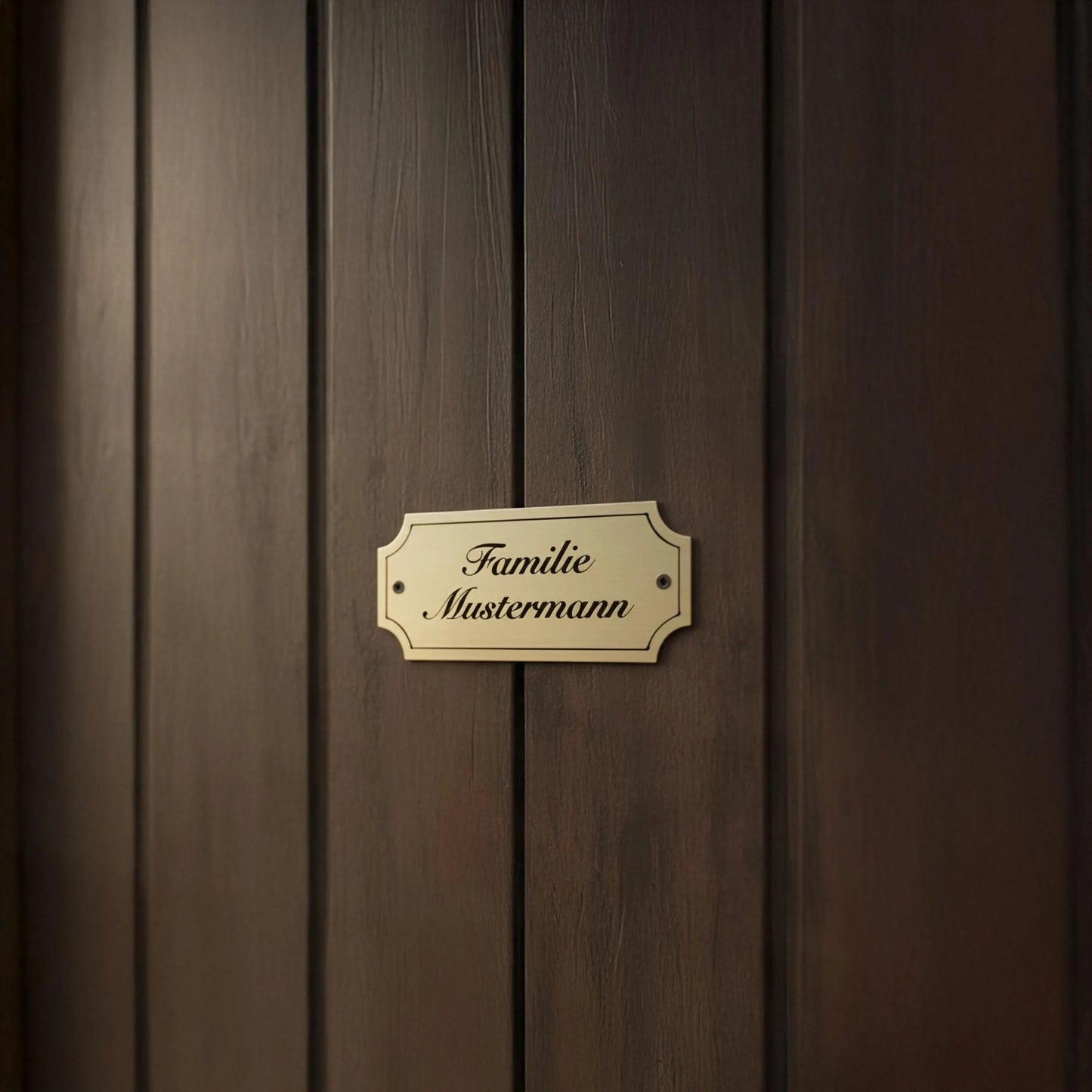 Klingelschild | Türschild | Namensschild | Haustür | Briefkasten | personalisiert aus wetterbeständigem Kunststoff | selbstklebend | gold