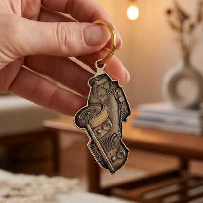 Individueller Schlüsselanhänger nach Kundenfoto | Dein eigenes Auto oder Motorrad als Anhänger | Personalisiertes Autogeschenk mit Gravur | aus hochwertigem Messing