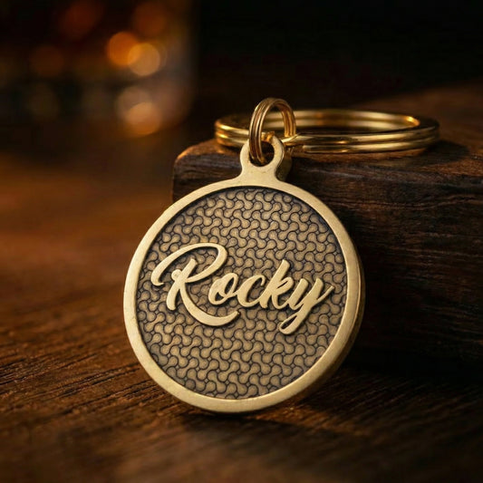 Luxus Hundemarke mit Knochenmuster