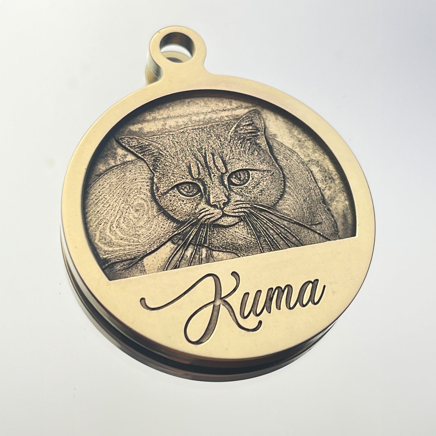 Gedenkmünze | Schlüsselanhänger | Geschenk | eigenes Bild | Hundemarke | personalisiert | Messing | graviert | Haustier | Erinnerung