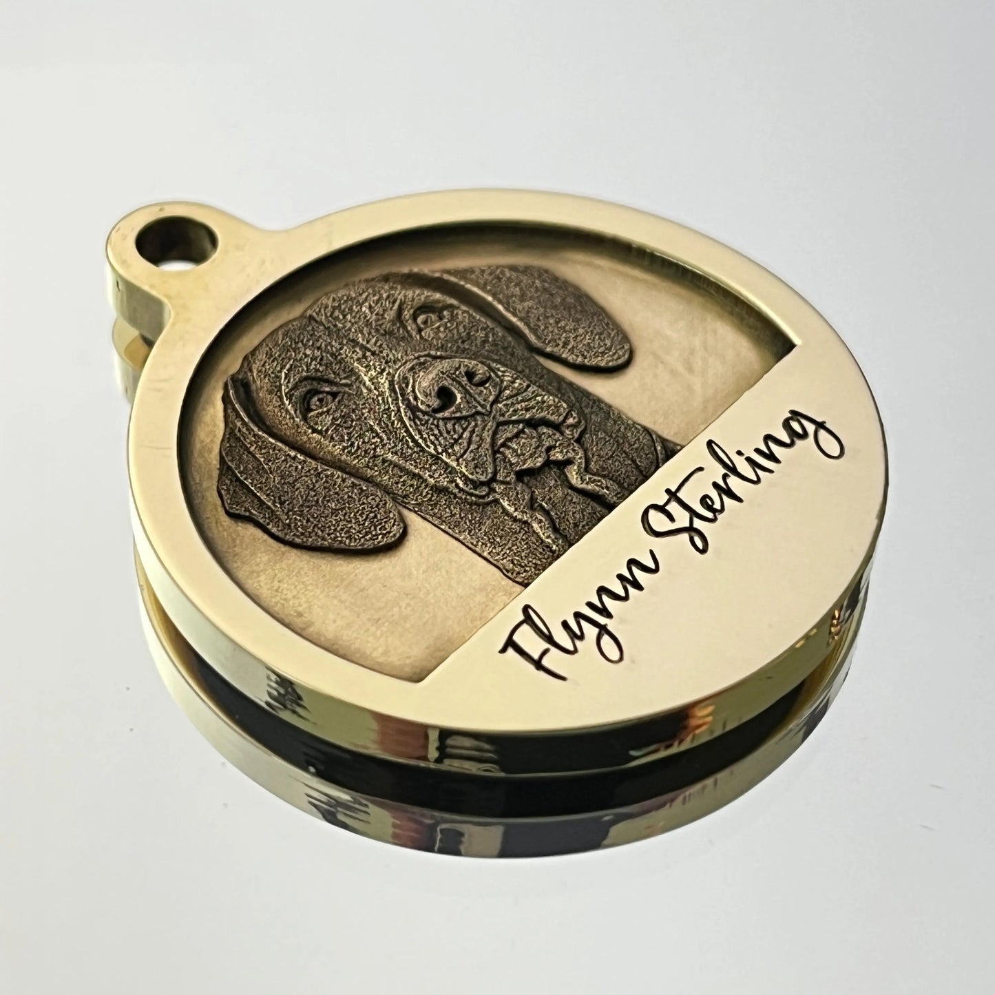 Gedenkmünze | Schlüsselanhänger | Geschenk | eigenes Bild | Hundemarke | personalisiert | Messing | graviert | Haustier | Erinnerung