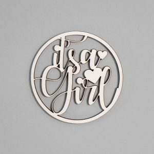 Holzkranz Holzschild Geburt Mädchen Girl