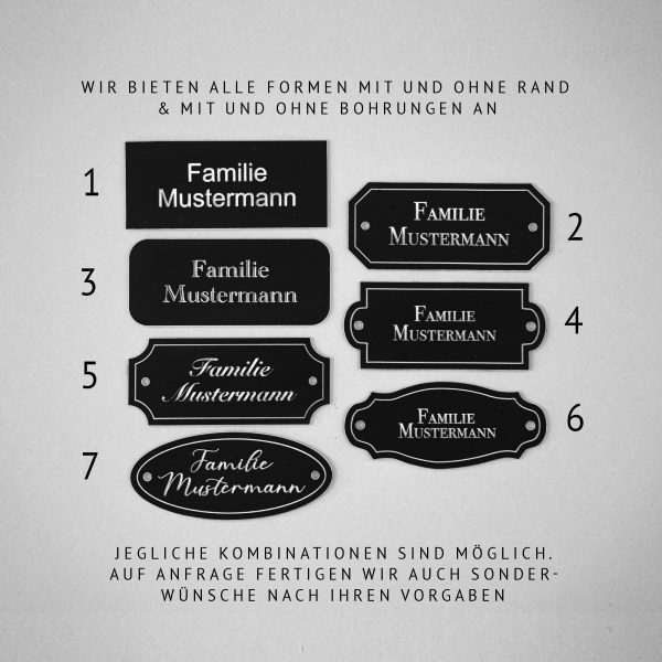 Namensschild, Türschild, Klingelschild, Briefkasten, Haustür, gold