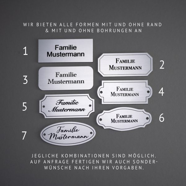 Namensschild, Türschild, Klingelschild, Briefkasten, Haustür, gold